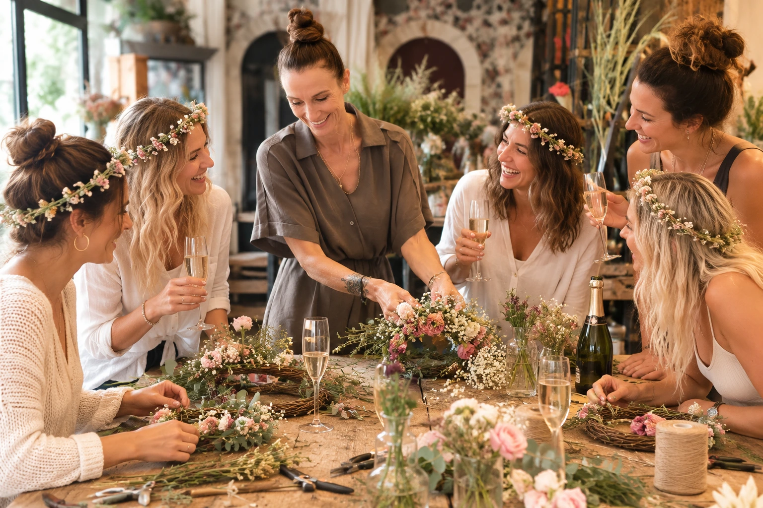Junggesellinnenabschied mit Blumen bei Eva Blumen